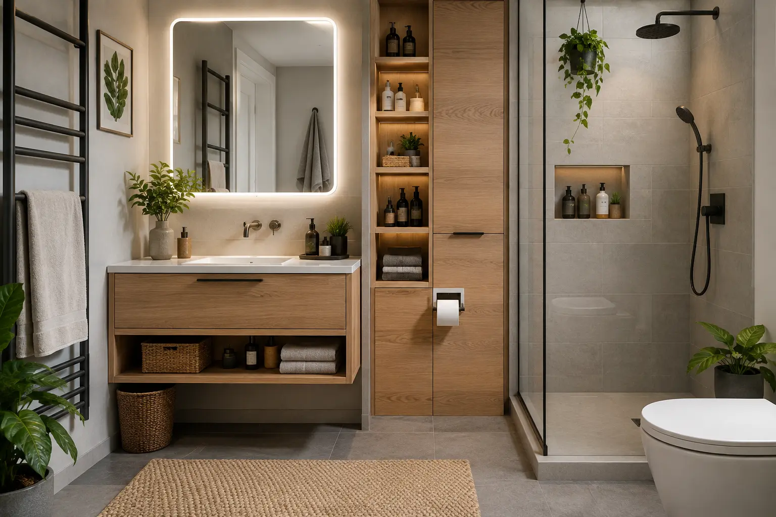 Modern bathroom with vanity
