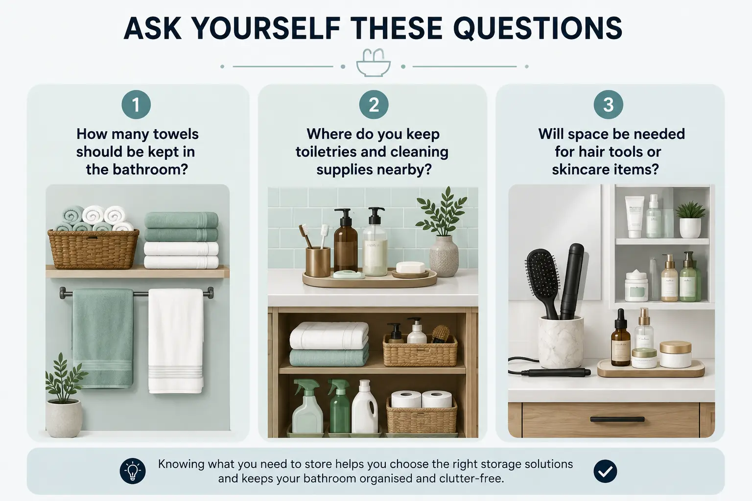 bathroom storage ideas infographic