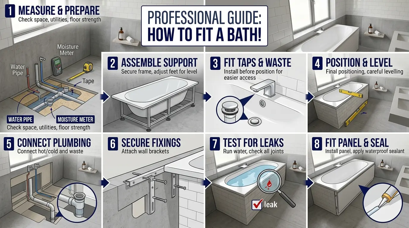 Steps to fit a bath